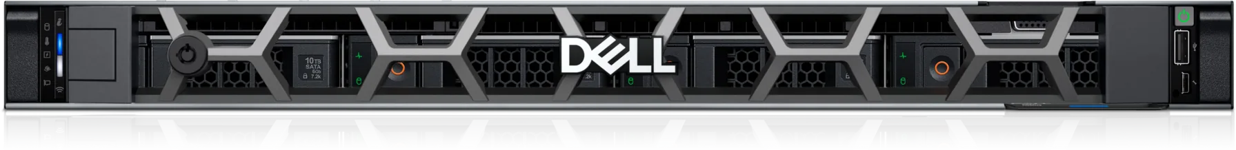 Front panel of a rack server